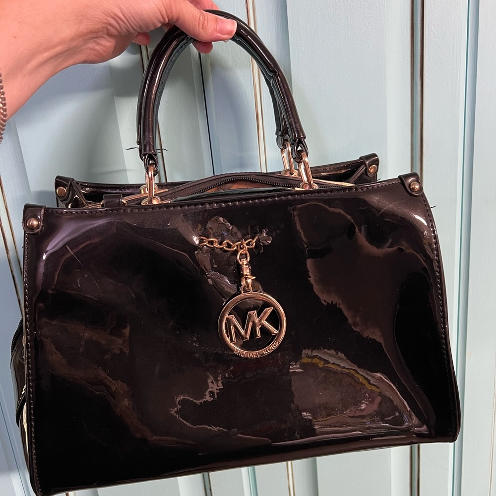 Michael Kors Black Patent Leather Handbag